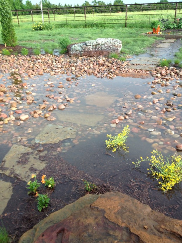 Low water crossing. Do not enter when flooded! It has been wonderful getting rain. The lakes could still use more rain.